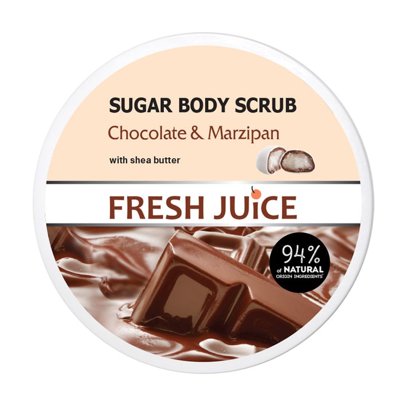 Цукровий скраб для тіла Fresh Juice Chocolate &amp; Мarzipan Шоколад та Марципан, 225 мл